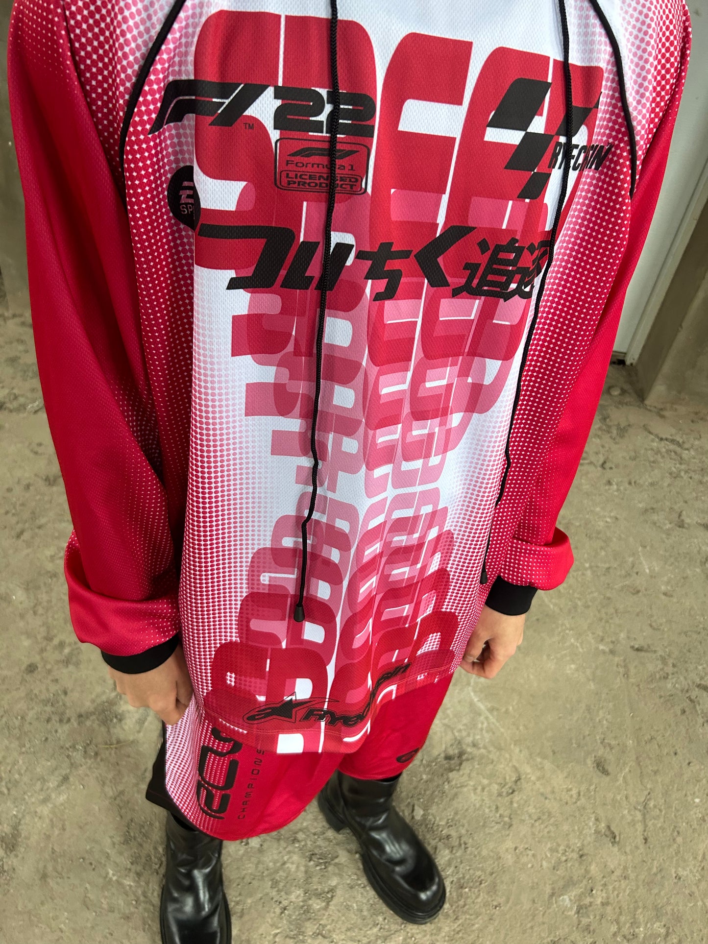 *RYE CHASIN *RED POLKA-DOT MESH RACING SUIT* RCW CHAMPIONSHIP