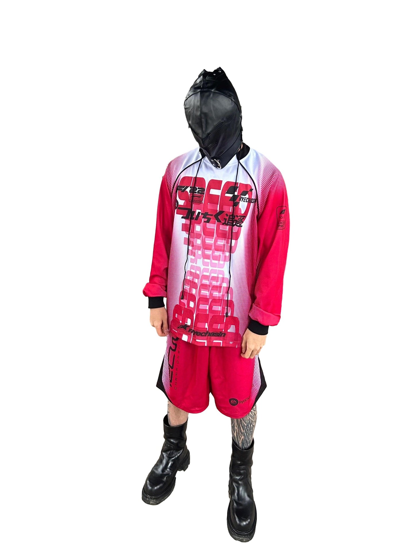 *RYE CHASIN *RED POLKA-DOT MESH RACING SUIT* RCW CHAMPIONSHIP