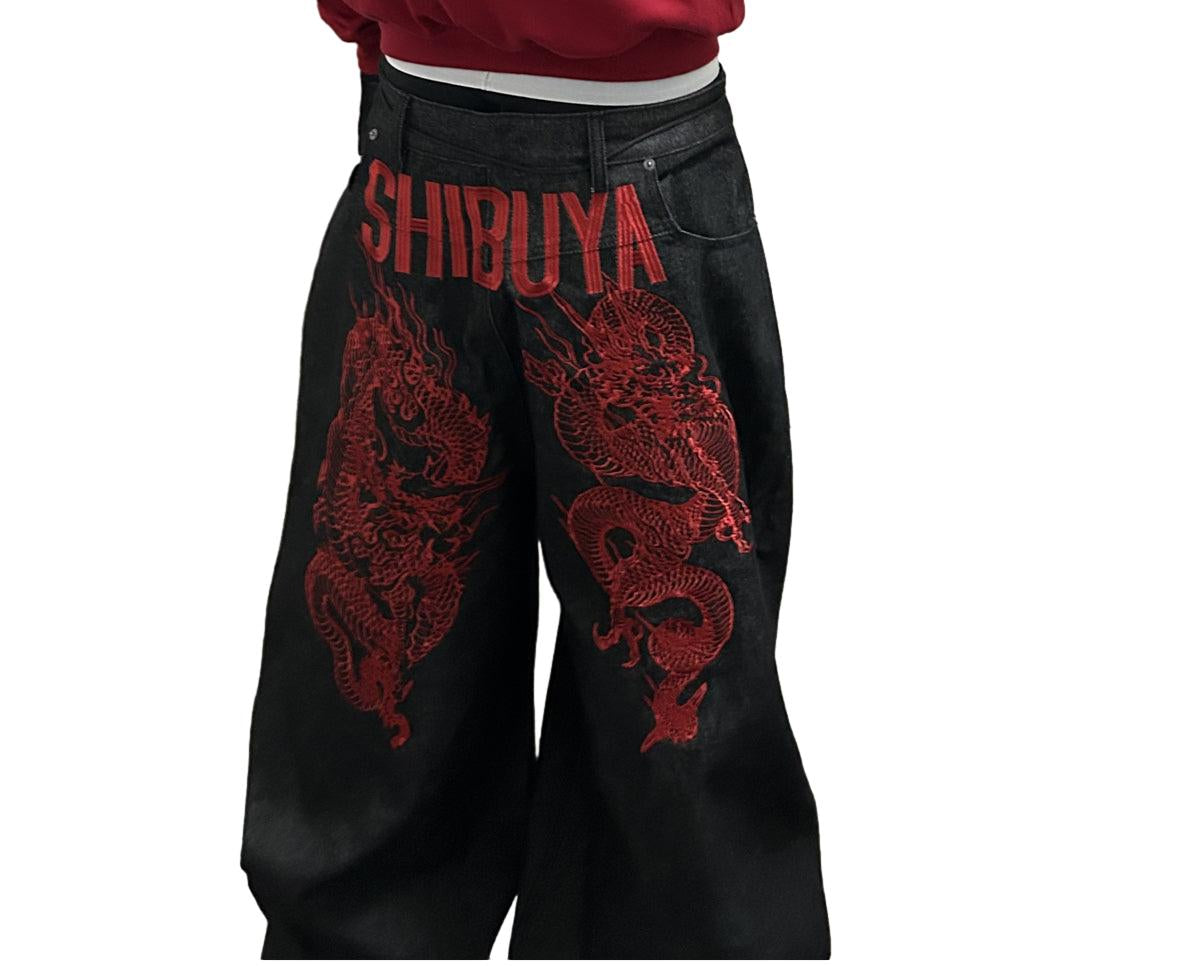 *RYE CHASIN “SHIBUYA!” SHIBUYA/HEAVY DRAGON EMBROIDERY TWO-SIDED DENIM