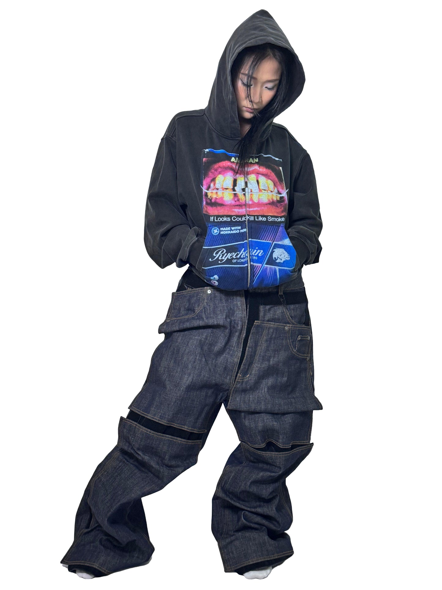 *RYE CHASIN *IF LOOKS COULD SMOKE ZIP-UP HOODIE