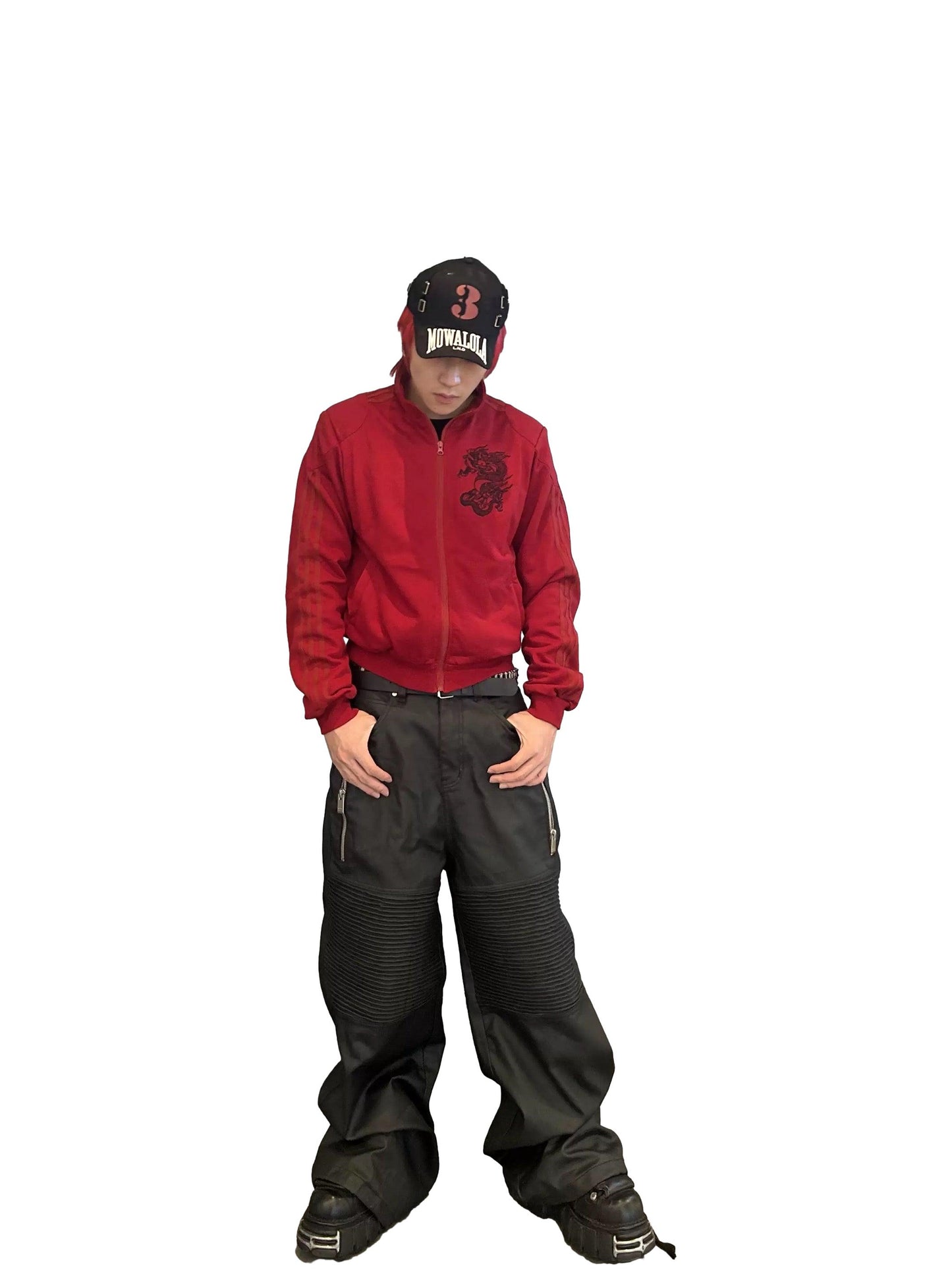*RYE CHASIN "BOSOZOKU" EMBROIDERED JACKET BLACK/RED