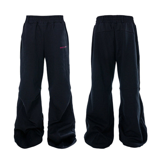 *RYECHASIN BLCK Wide Elasticized Skinny Waist Flared Sweatpants