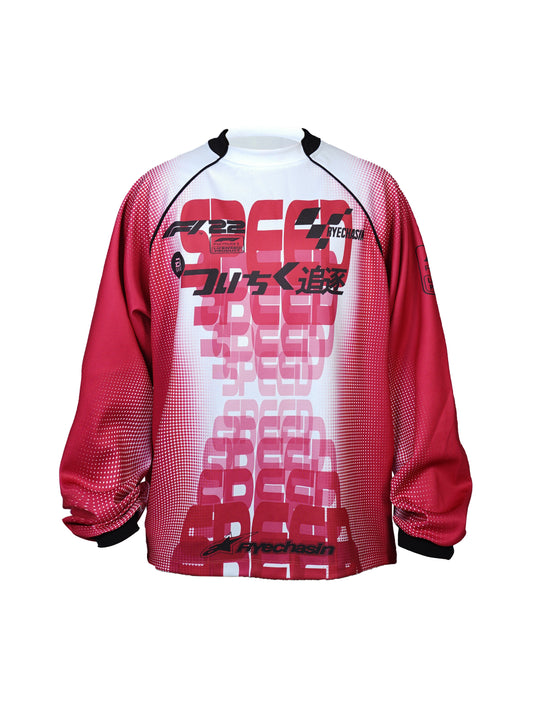 *RYE CHASIN *Red polka-dot mesh racing suit* RCW Championship