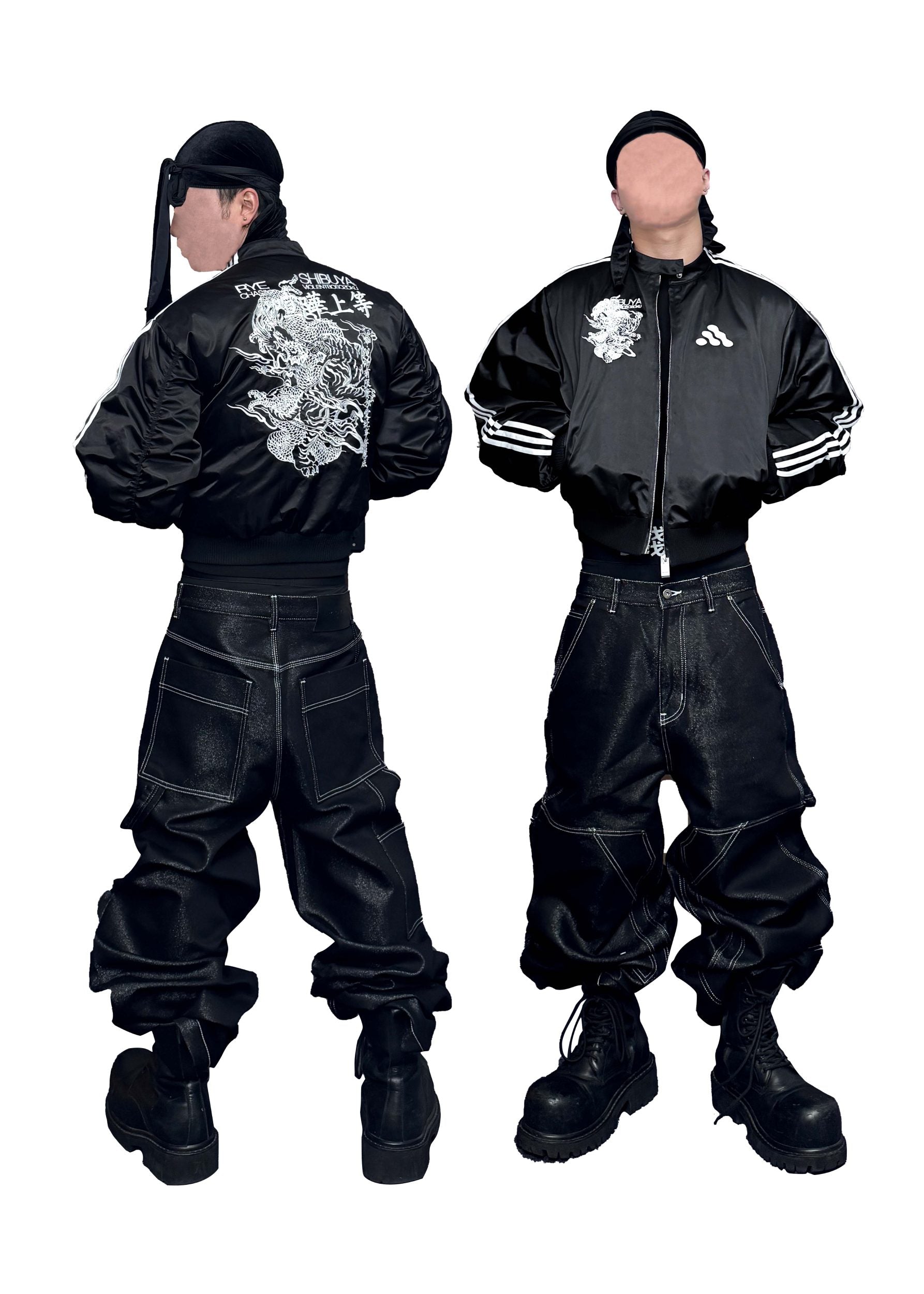 *RYE CHASIN「喧嘩上等」"THE HARDEST HITTER" SATIN 3X STRIPE YOKOSUKA PUFFER BOMBER