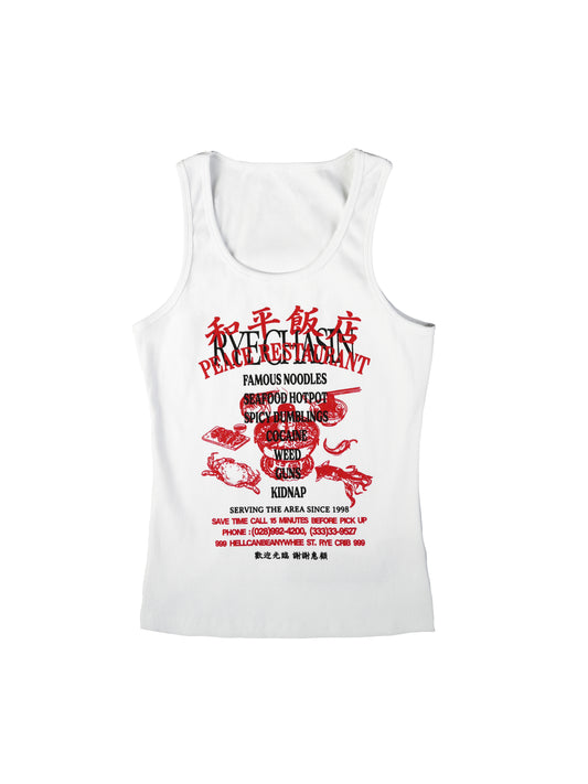 *RYE CHASIN*PEACE RESTAURANT" TANK TOP