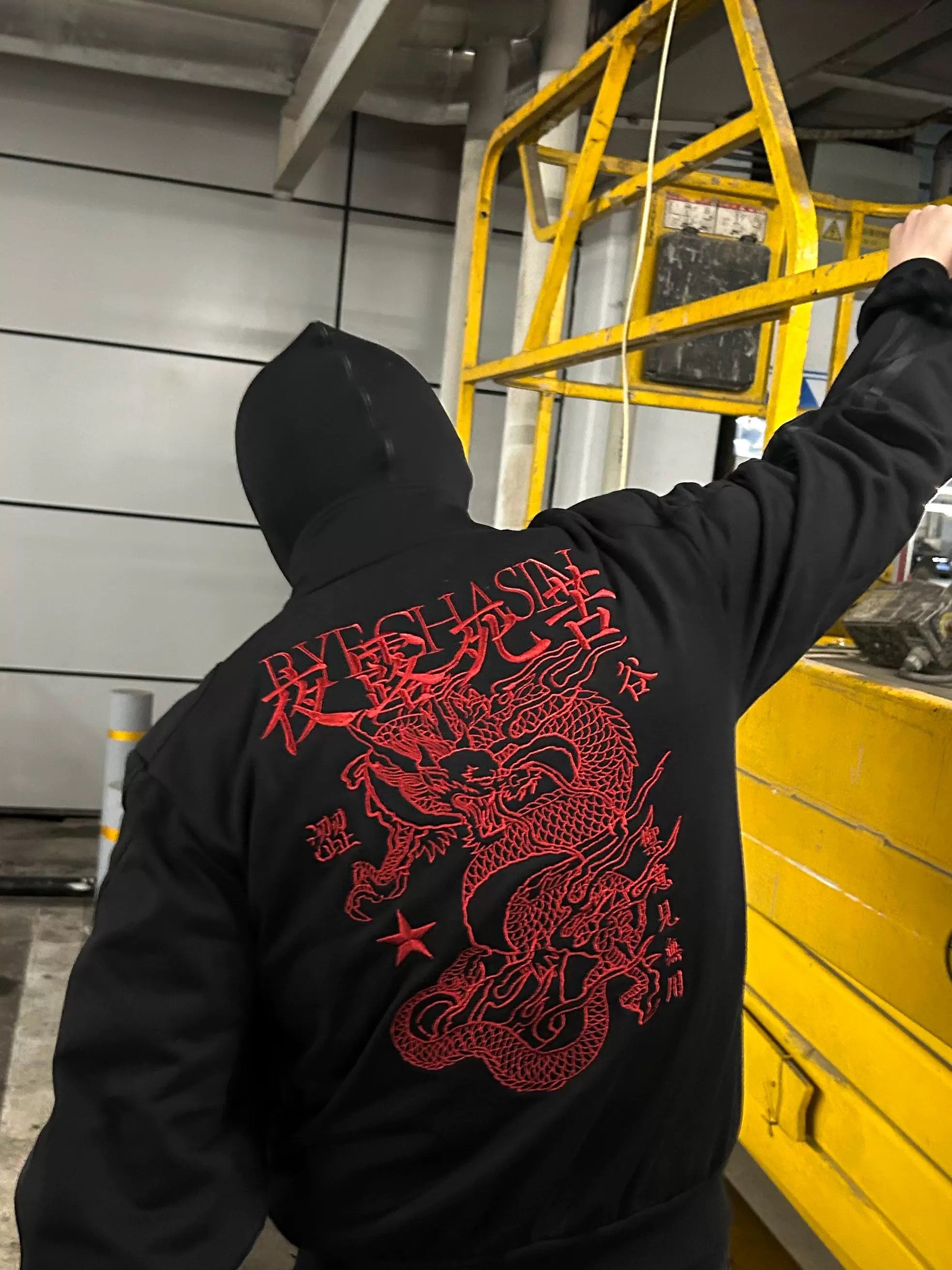 *RYE CHASIN "BOSOZOKU" EMBROIDERED JACKET BLACK/RED