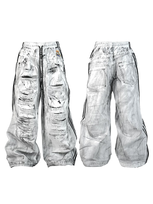 *RYE CHASIN ."FOOTBALL PUNKS"! WHITE CANVAS PANTS