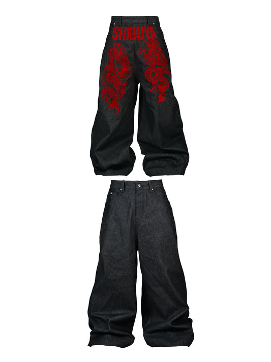 *RYE CHASIN “SHIBUYA!” SHIBUYA/HEAVY DRAGON EMBROIDERY TWO-SIDED DENIM