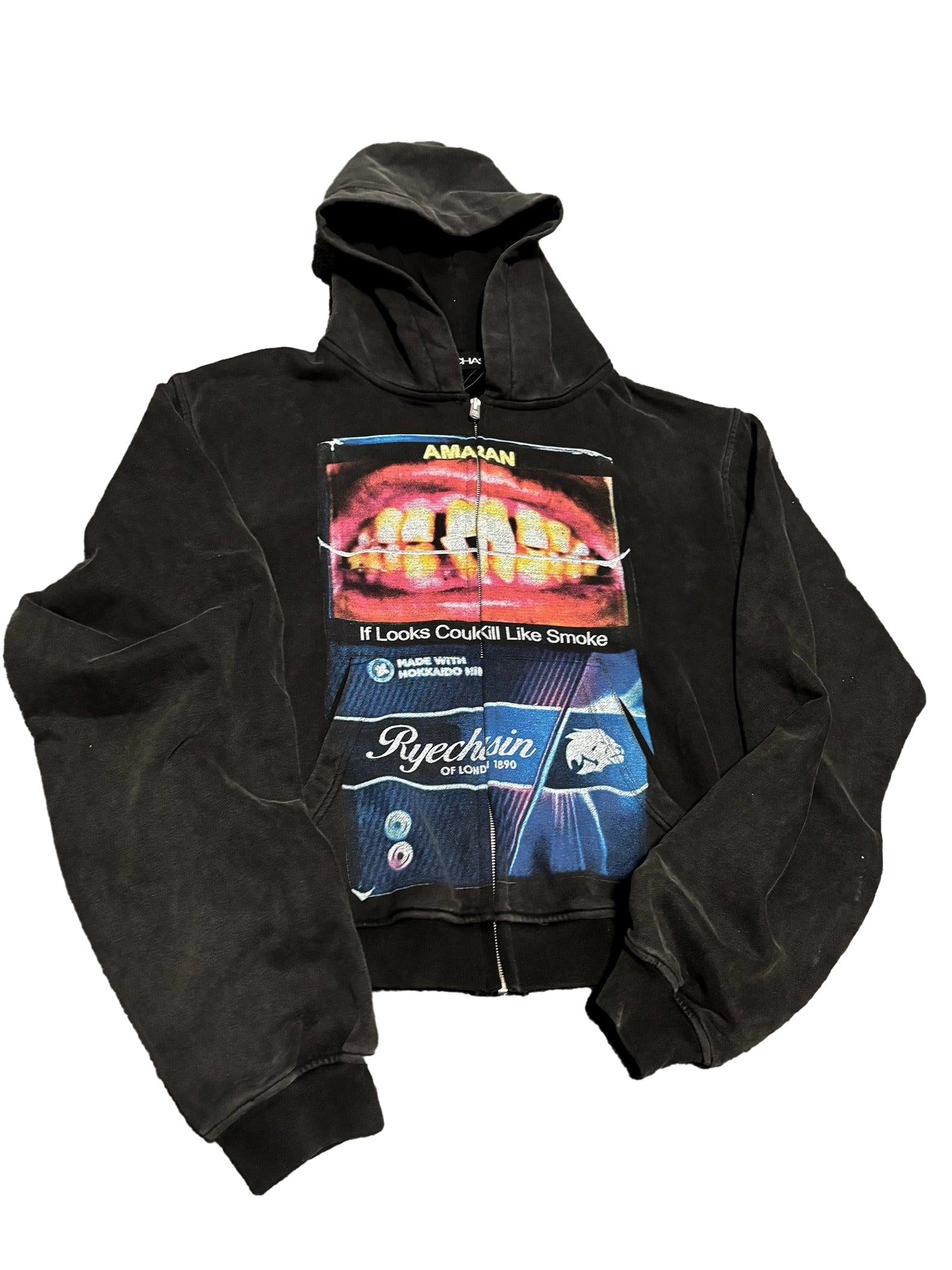 *RYE CHASIN *IF LOOKS COULD SMOKE ZIP-UP HOODIE