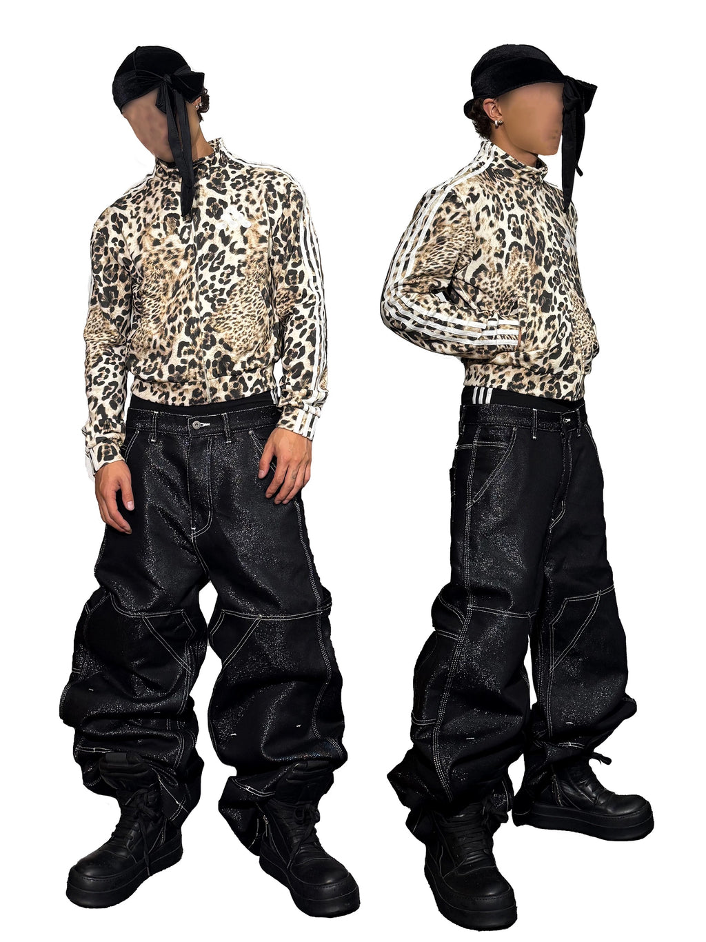 *RYECHASIN *LEOPARD PRINT *ADIDA$ BOOTLEG SPORTS SWEATSHIRTS