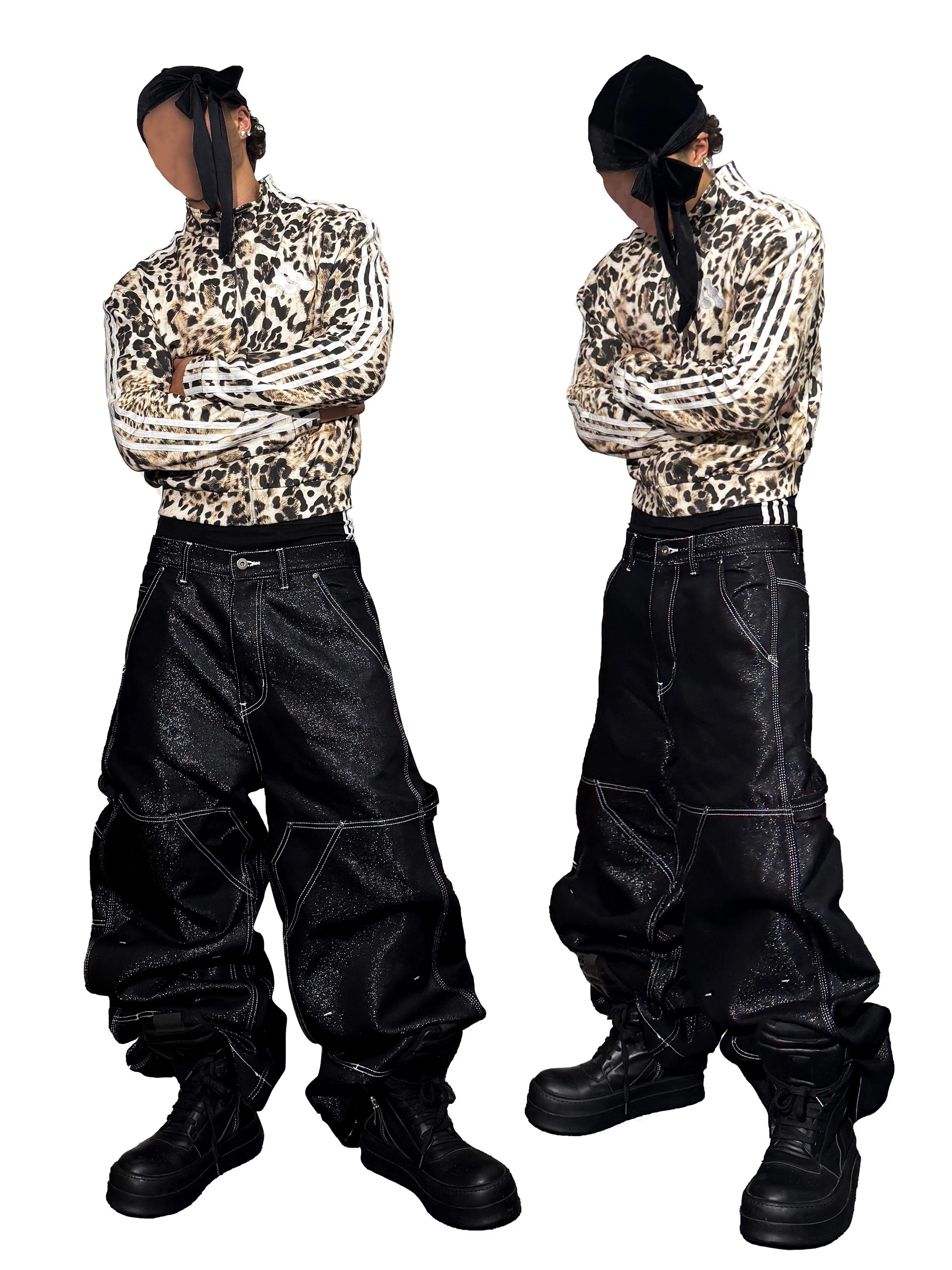 *RYECHASIN *LEOPARD PRINT *ADIDA$ BOOTLEG SPORTS SWEATSHIRTS