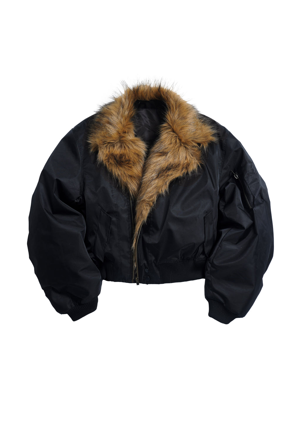 *RYE CHASIN *FUR-LINED AVIATOR PADDED BOMBER JACKET