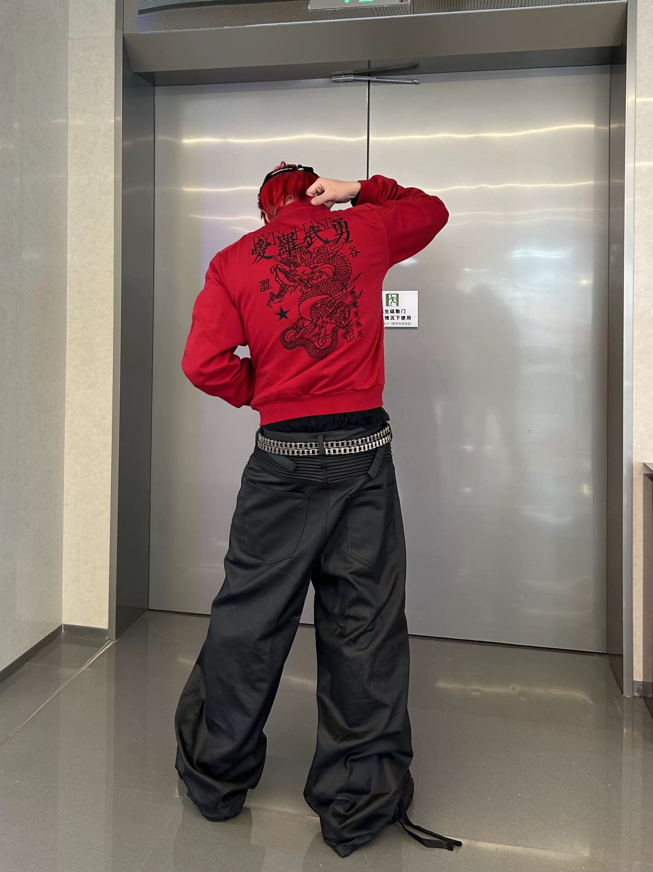 *RYE CHASIN "BOSOZOKU" EMBROIDERED JACKET BLACK/RED