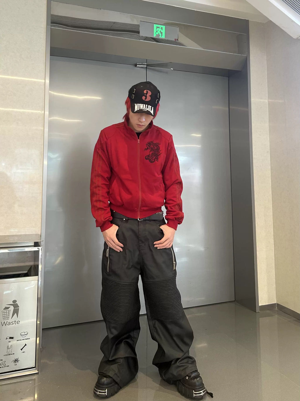 *RYE CHASIN "BOSOZOKU" EMBROIDERED JACKET BLACK/RED